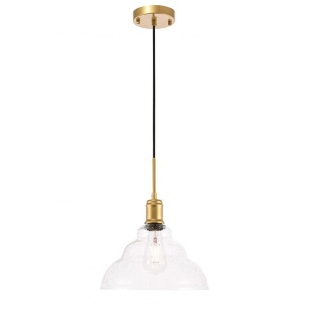 Elegant Lighting GIL Chandelier 1-Light Clear Bubble Brass Glass Wire Medium E26 Standard E28